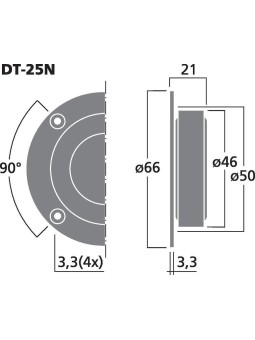 Monacor DT-25N dimensions